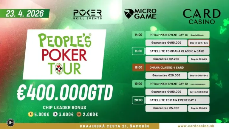 Card Casino SK – Ronshyn übernimmt Overall Lead im Peoples Poker Tour Main Event!