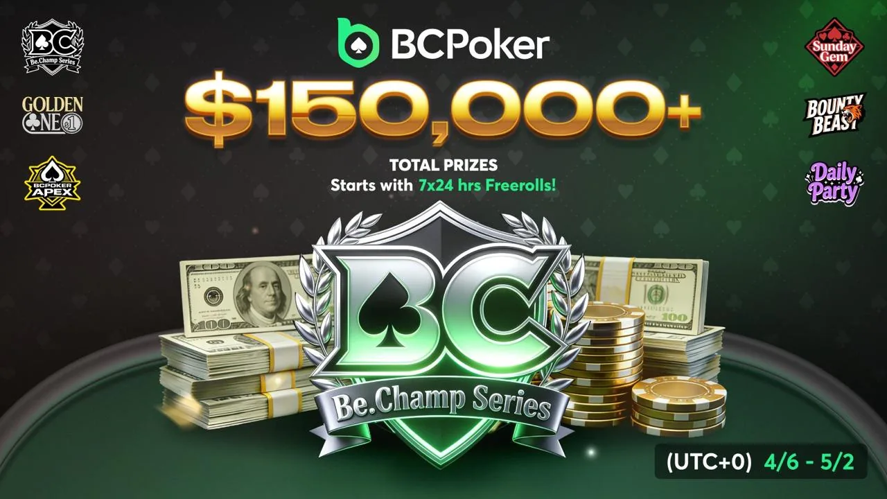 Thick Overlays in April – BCPoker extends the Be.Champ Series and Cash Rain Promo!