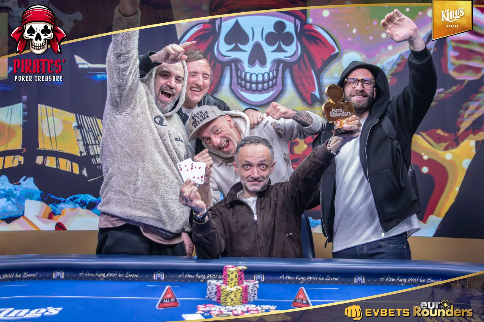 Covacio gewinnt €100.700 als Kopf eines 4er Deals im Pirates‘ Poker Treasure Main Event