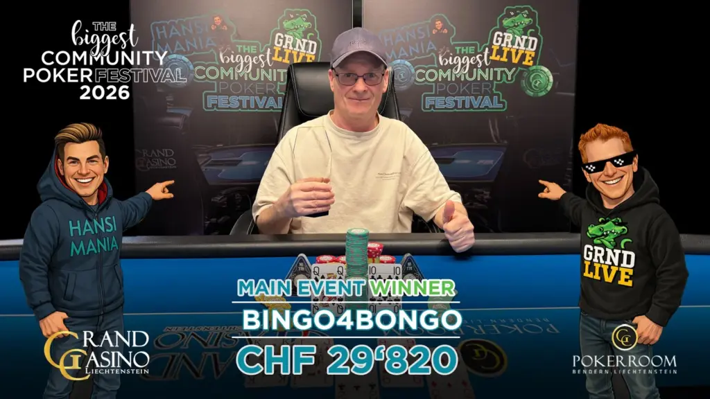 „Bingo4Bongo“ gewinnt Community Poker Festival Main Event in de Nachspielzeit!