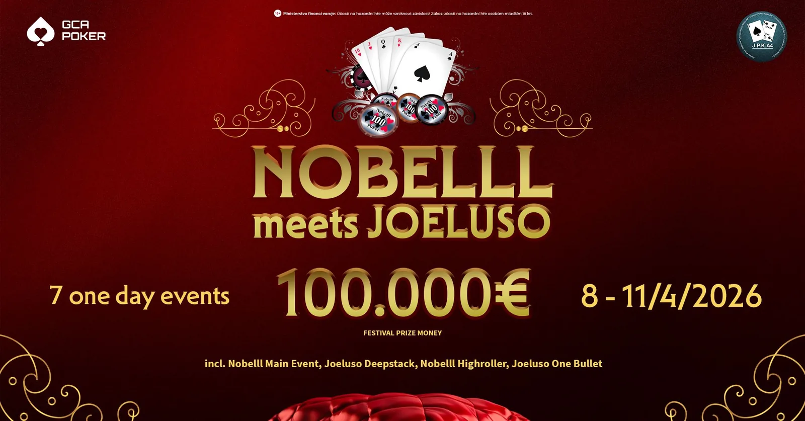 "Nobelll" meets "Joeluso" with seven daily tournaments and €100.000 GTD in the GCA Pokerroom 2.0!