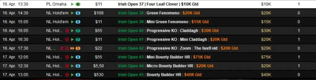 Over M guaranteed at the Irish Open Afterparty on PokerStars!